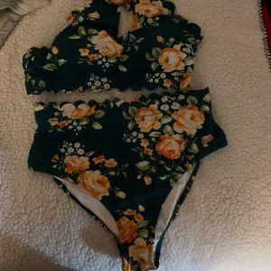 Women’s Green Flower Bikini